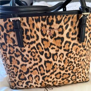 Michael Kors Animal Print Tote with Black Accents